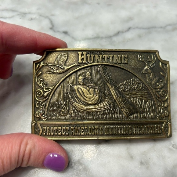 Vintage Other - Vintage Collectible Hunting 1976 GAB Peterson Brass Dimensional Belt Buckle